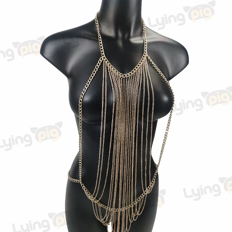 Body Necklaces Jewelry Chest Chain Multi layered Tassel Waist Chain
