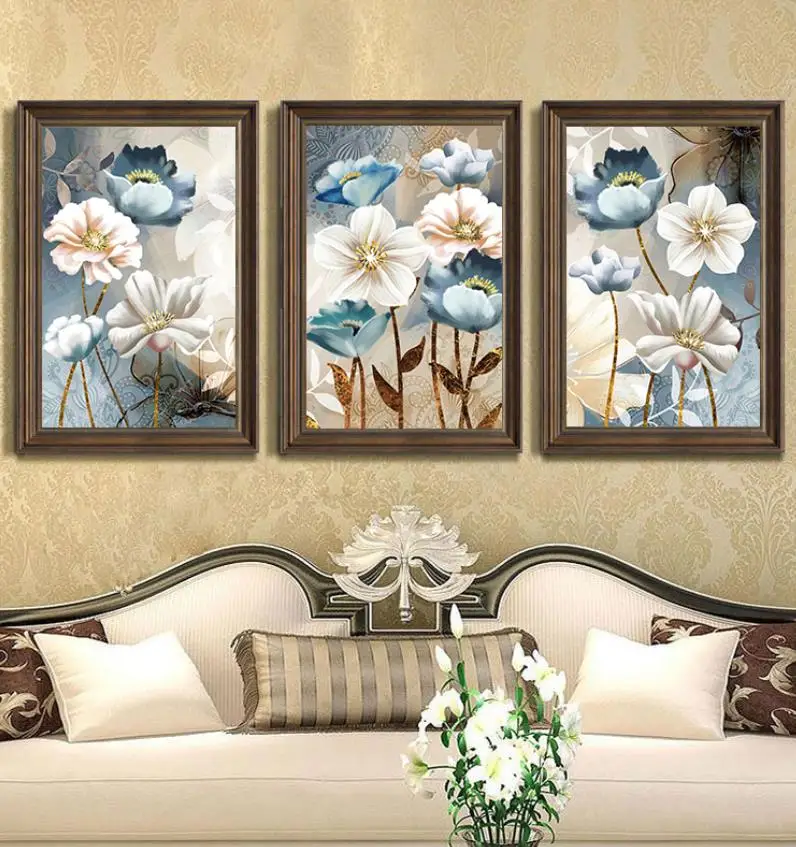

Canvas Abstract Painting Scandinavian Poster Wall Art Flowers Posters and Prints Transparent Flower