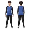 Winter Thermal Underwear For Kids Outdoor Running Set Boy Gym Jogging Compression Tights Workout Thermal Tights Child Soccer Kit 6