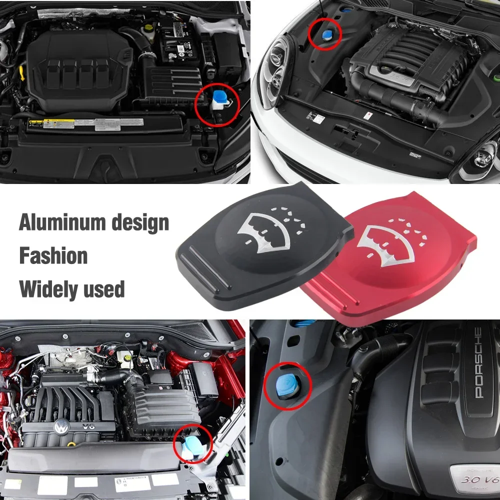 Aluminum Windshield Wiper Washer Cap Fluid Reservoir Cap Protector For Vw Audi Porsche 3Q0955455 18G955455A windshield washer cap protector