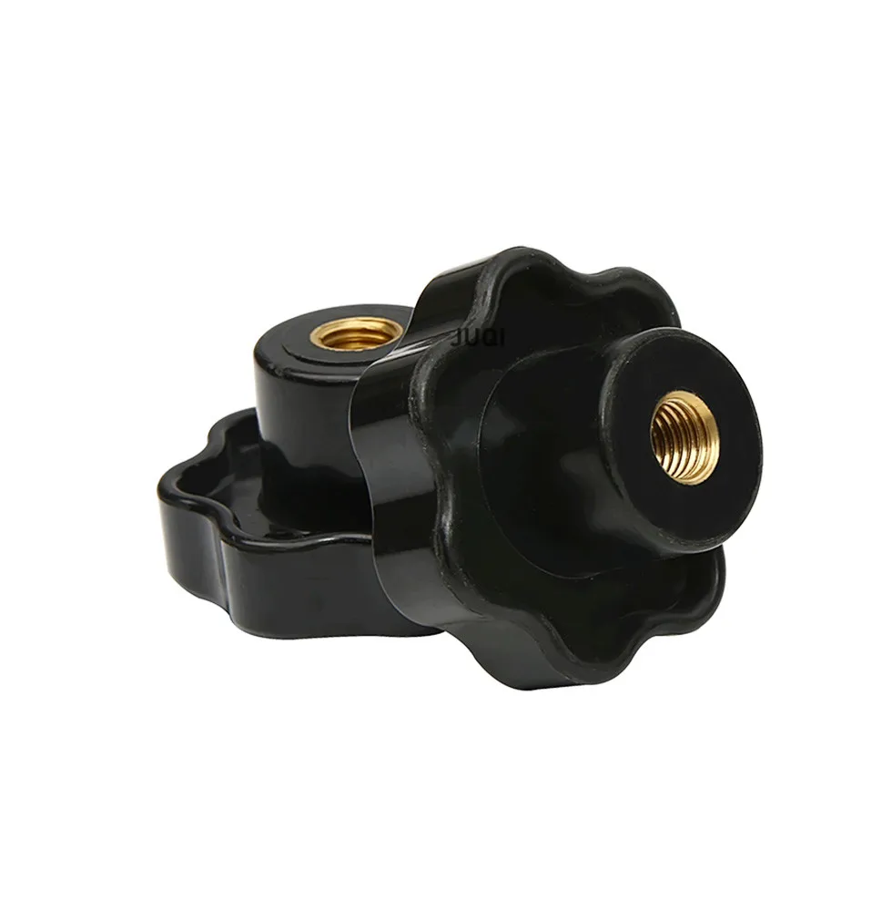 M5 M6 M8 M10 M12 five star manual screw nut Torx bakelite adjusting knob handle brass core nut black cabinet handle 1PCS Furniture Handles Kitchen Door Handles Ball Lever Knob