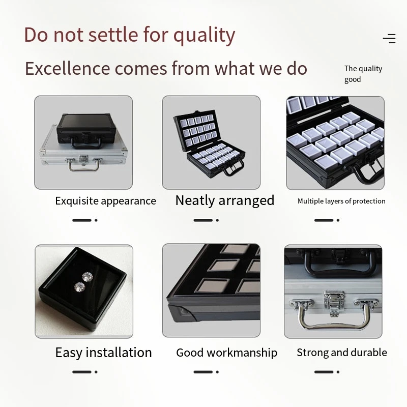 Portable Travel Gems Box Show Gemstone Storage Case Beads Diamond Pendant Exhibition Box Shockproof Gem Jars Exhibition Tray