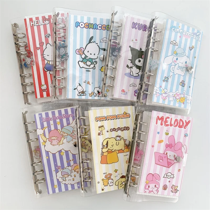 

4 pcs/lot Sanrio Kawaii Kuromi Melody Pochacco Notebook Cute Portable Note Book Diary Planner Stationery Gift School Supplies