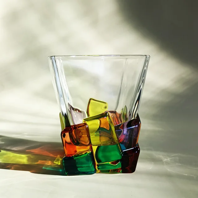 Hand Painted Lines Crystal Whiskey Glass Old-fashioned Scotch Whisky Brandy Cocktail Couples Beer Rum Glassware 5