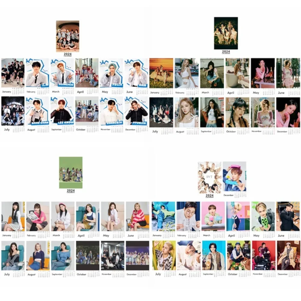 

Korean Group Star Photos 2024 Calendar Mini Desktop Calendar Portable Creative Memo Decoration Ins Desk Calendar Monthly Planner
