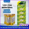 20PCS 12V 23A Alkaline Battery A23 23GA A23S E23A EL12 MN21 MS21 V23GA L1028 GP23A LRV08 For Remote Control Doorbell Dry Cell 1
