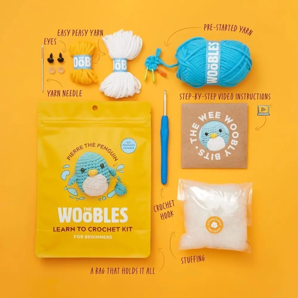 Multifunction Crochet Stuffed Animal Kit With Crochet Hooks Handmade DIY Kit Non-Finished Product Beginner Yarn Set crochet kit