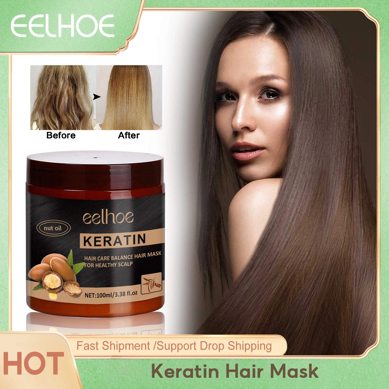 【♥️2個♥️】♦EELHOE・KERATINヘアーマスク♦】❨新品❩100g ♥️2個♥️】♢EELHOE・KERATINヘアーマスク♢】❨新品❩100g ♥️2