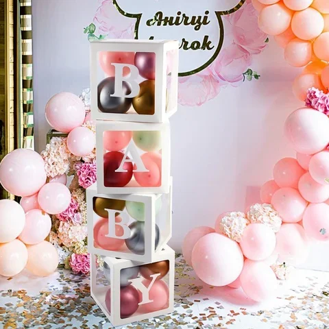 

Letter Transparent Box Birthday Balloon Box 1st Birthday Party Decorations Baby Shower Baby Box Wedding BabyShower Decoration