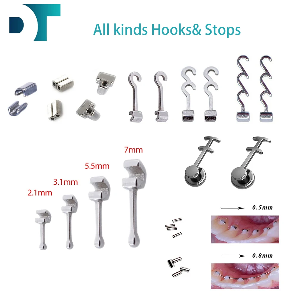 Orthodontic Crimpable Hooks Ball Traction Hook Cross Tube Mini Stops