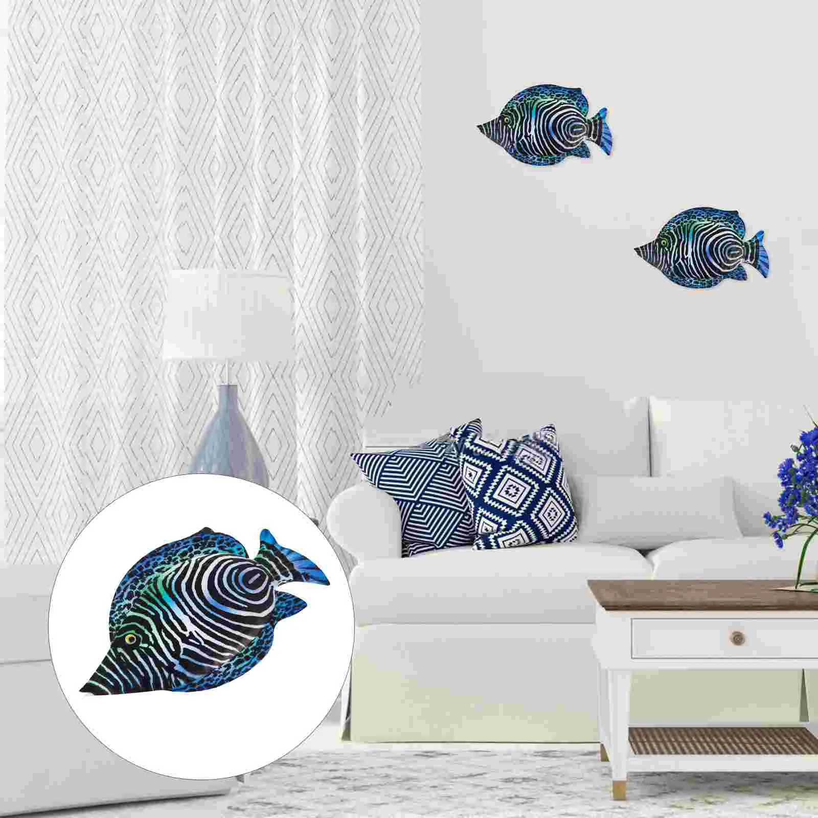 

Wrought Iron Fish Wall Hanging Decorative Home Vintage Rural Indoor Decoration
