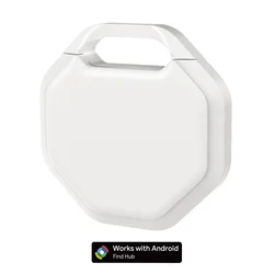 Smart Bluetooth Tag Tracker - Anti - Lost Key Finder in Polygon Shape for Keys, Wallet, and Bag (WHITE)