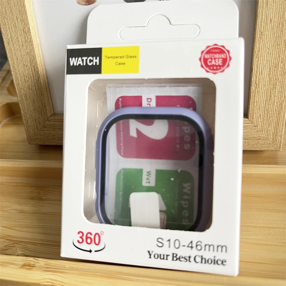 Premium Tempered Glass & Protective Case for Apple Watch - Screen Protector Cover במníomh