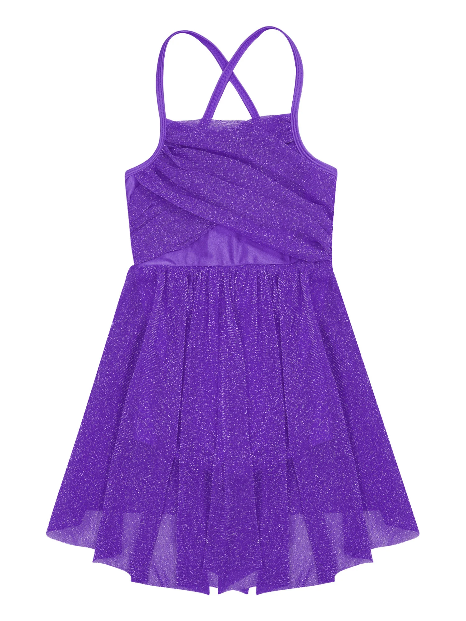 Kids Girls Glittery Mesh Straps Latin Ballet Dance Leotard Dress Ballerina Costume girls dress children dance suit