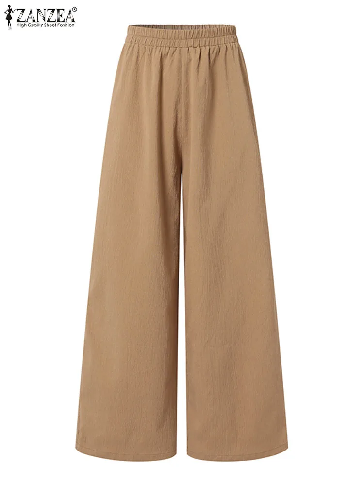 ZANZEA Casual Loose Femme Outfits Women Holiday 2023 Autumn Long Sleeve Shirts Sets Fashion Long Tops and Pants 2 PCS Pant Sets