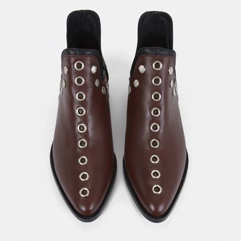 

BLXQPYT Zapatos De Mujer 2022 на среднем каблуке модная повседневная обувь с острым носком в римском стиле для вечеринки женские ботинки до щиколотки женская обувь 43 9-16