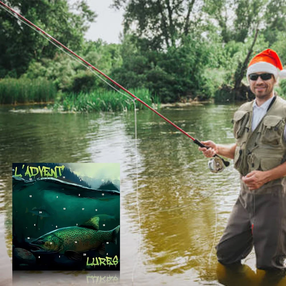 Christmas Fishing Advent Calendar 24 Days Lures Set Tackle Box Creative Xmas Gifts christmas countdown calendar,christmas advent calendar,fishing advent calendar