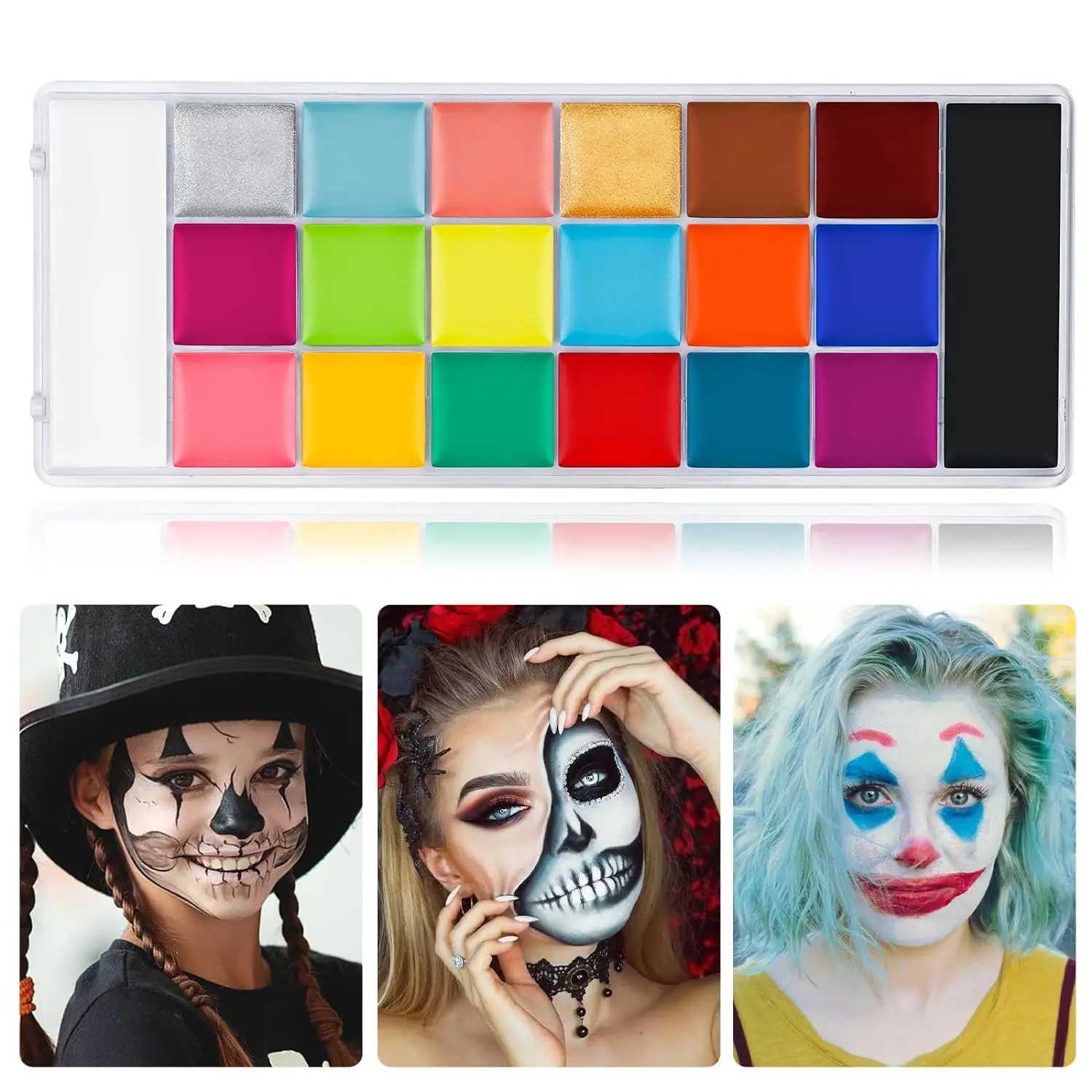 Face Body Paint Painting Palette Cosmetic Paint Palette Face Paint Pigment for Halloween Makeup Christmas Fancy Dress Set 3