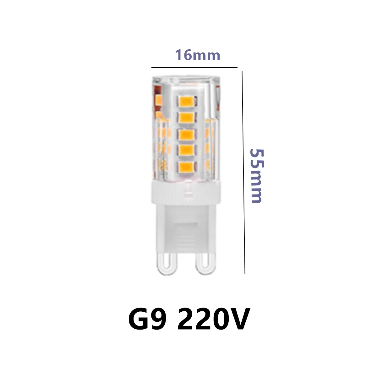 New product LED Mini G9 Corn Light AC220V 3W super bright non-strobe warm white light can replace 20W 50W halogen lamp