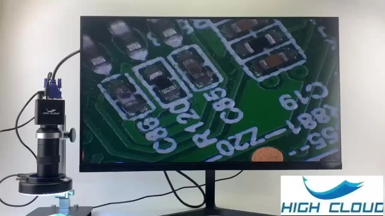1080P VGA цифровой промышленный видеомонокулярный микроскоп камера 130X зум C-Mount