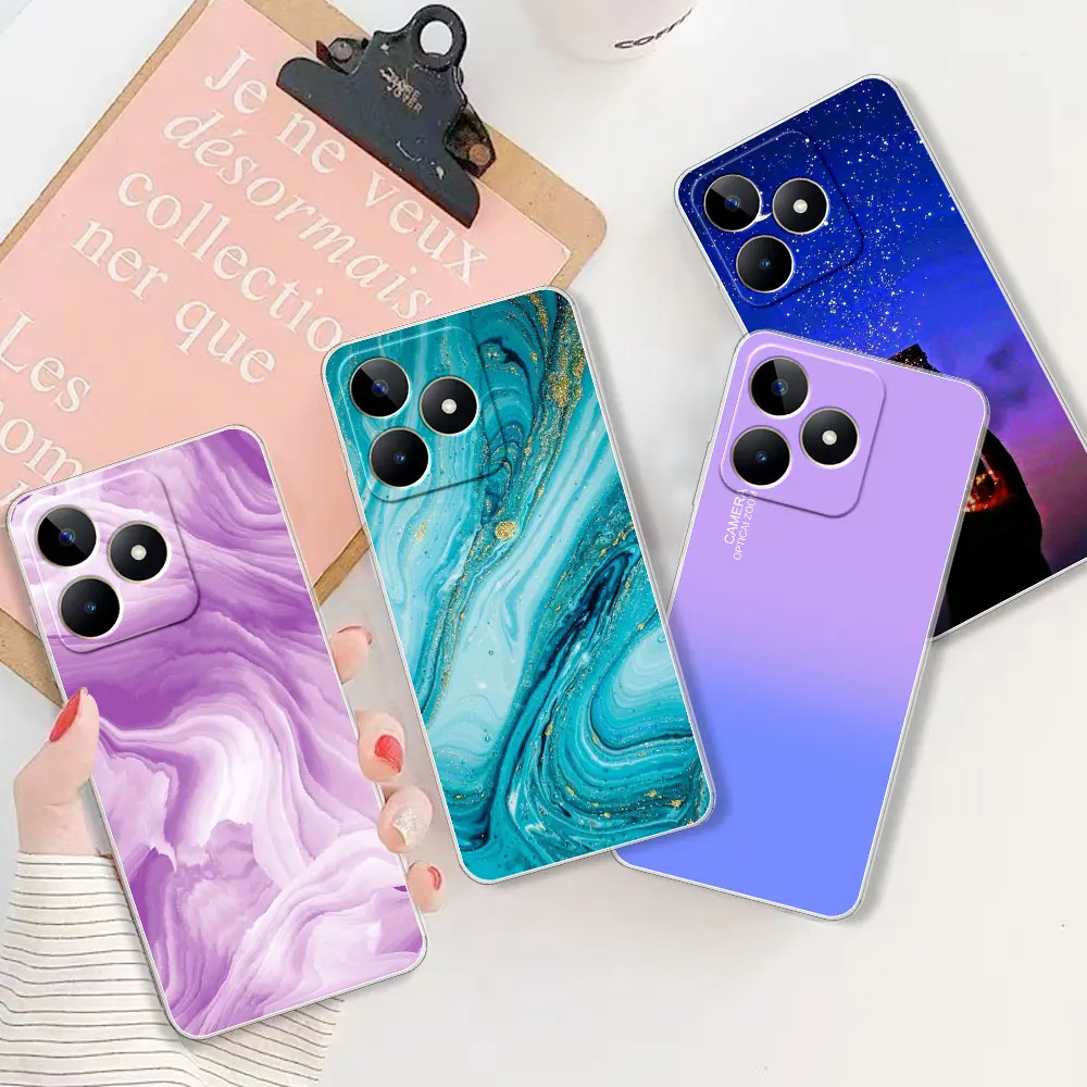 Funda protectora de silicona para Realme C53, carcasa a prueba de golpes,  Color puro, dura, PC, TPU, Realme, C53 - AliExpress