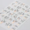 Heallor Graffiti Strips Nail Stickers for Women Nail Art Decorations Rose Gold Abstract Line Spring 3D Slider for Manicure Polis 4