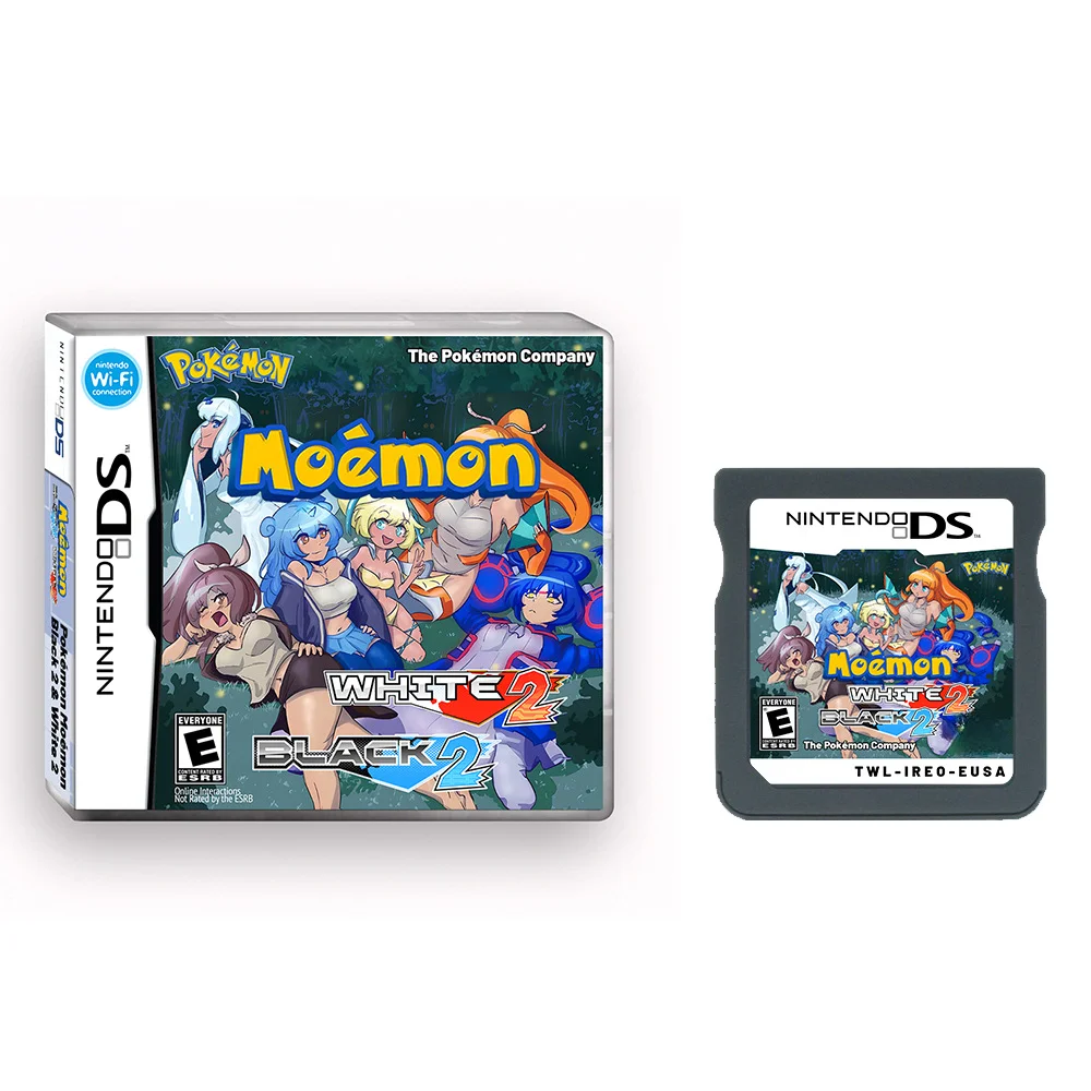 Pok-mon-NDS-Game-Cards-Pokemon-Mo-Uemon-Black-2-and-White-2-American ...