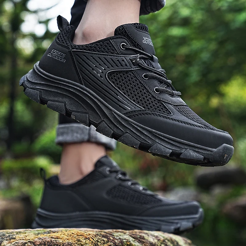 Summer Hiking Shoes Men Wear-resistant Outdoor Sports Women Shoes Lace-Up Womens Climbing Trekking Sneakers Mesh walking shoes
