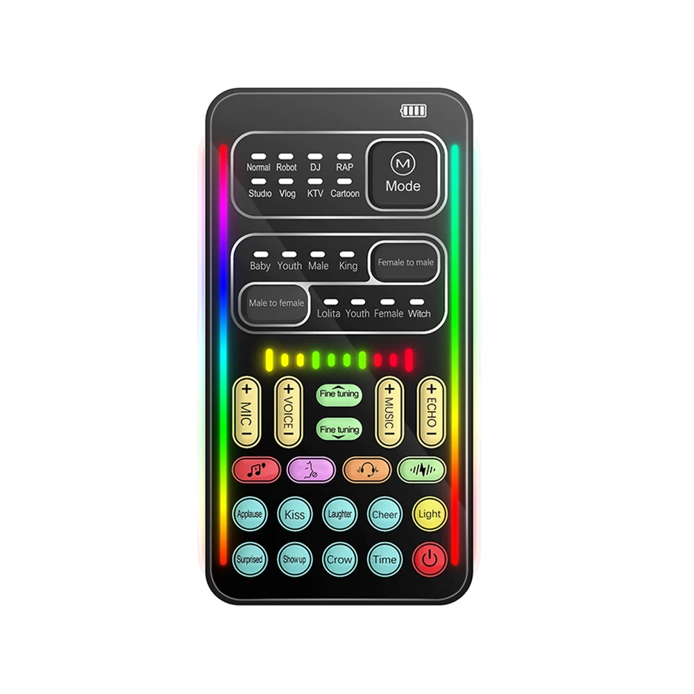 i9 Voice Changer Mini Multiple Audio Effect Bluetooth-Compatible Live Sound Card
