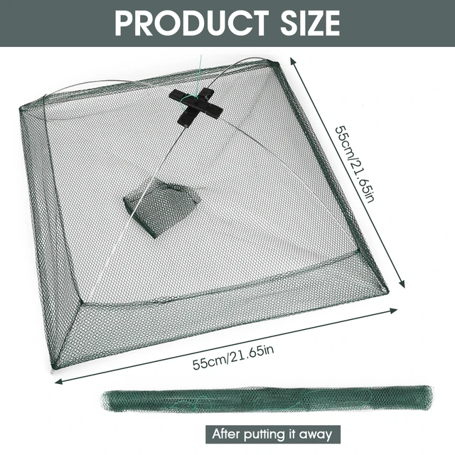 60/80/100cm Landing Fishing Net Portable Foldable Nylon Fishing Mesh For Carp Crucian Crab Shrimp Tilapia Outdoor Fishing Tackle 6