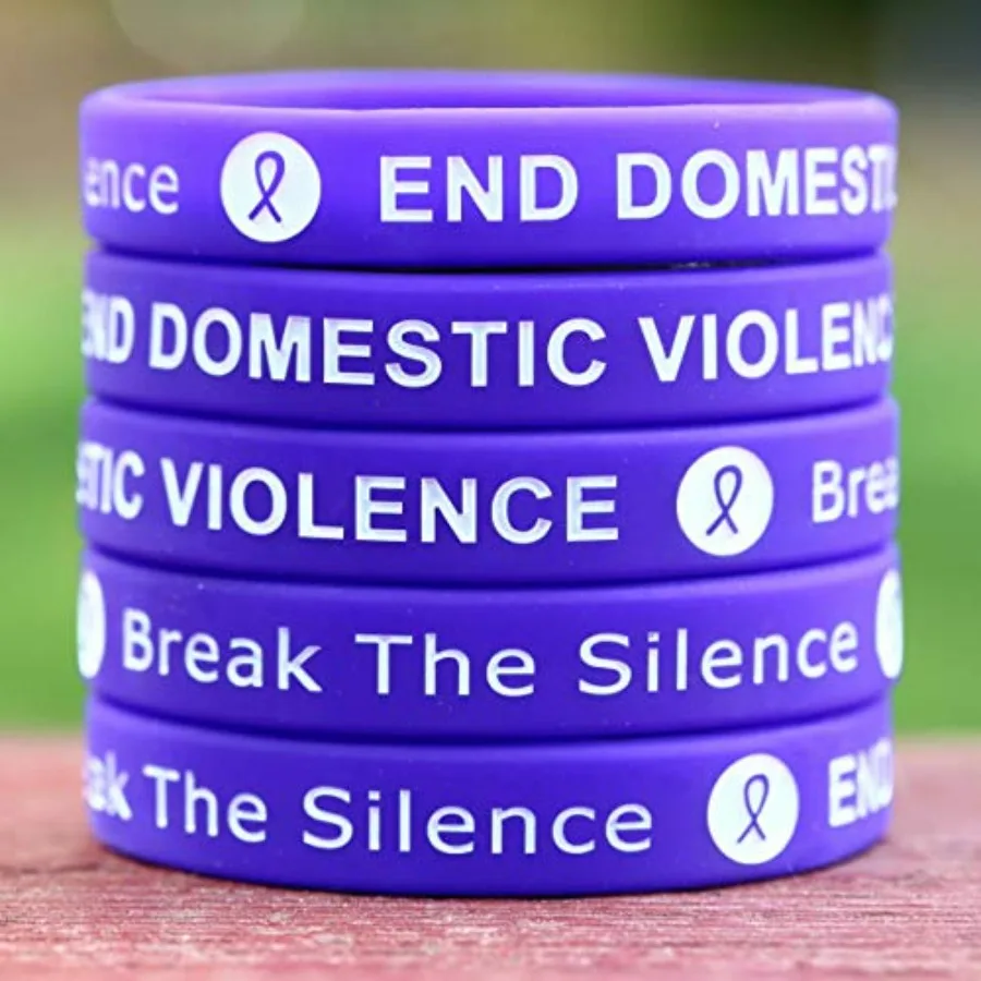 100 End Domestic Violence Wristband Bracelets