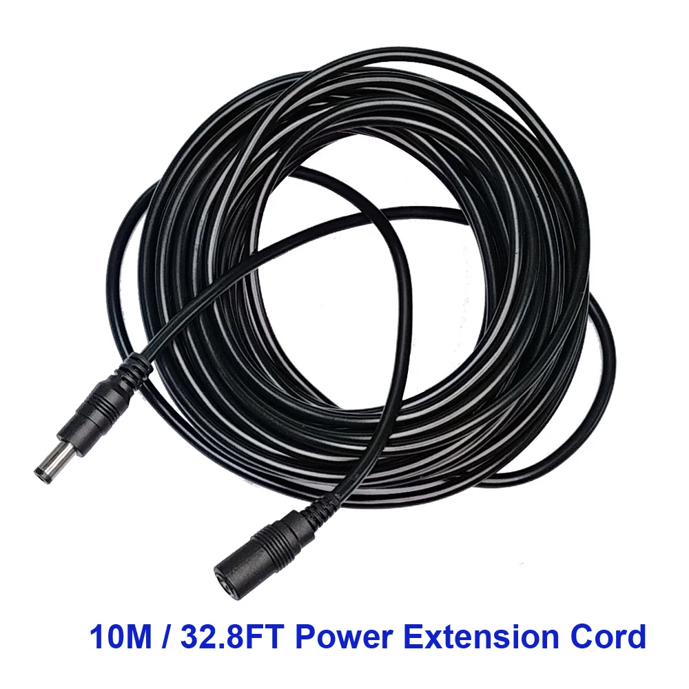 10M Camera Power Extension Cord 12V DC 5.5*2.1mm Male Female Adapter Extension Cable CCTV Cam Extend Wire Monitor power adapter power supply power connector cable