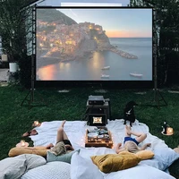 VEIDADZ Projector Screen With Stand White Wrinkle-Free 160° Viewing Angle 60-150 inch Double Sided Screen Home Theater Outdoor - Image 6