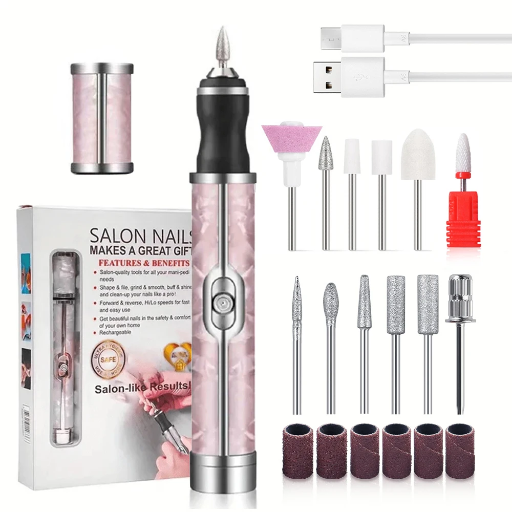 Portable Electric Nail Drill Set - Professional 4-Speed Manicure & Pedicure Kit for Salon-Quality Nail Care