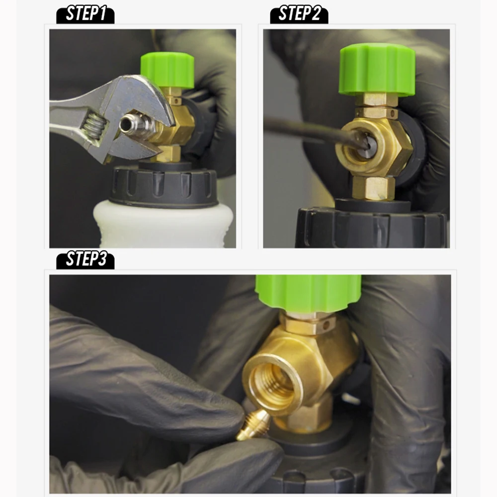 0.9mm-1.4mm Copper Core Snow Foam Cannon Orifice Nozzle Tips Thread High Pressure Foam Spray Gun Brass Replacement Nozzle Head 5