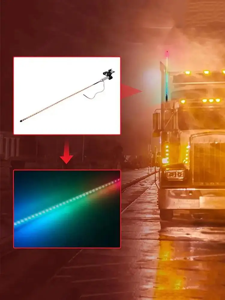 Flash Lights for Car Waterproof RGB Flash Lights Vehicles Heatproof Marquee Lamp 12-24V Auto Lights for Business Trip Commuting