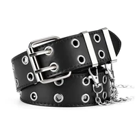 Women's Belt  Large size Double Hole Men Belt Punk Hip Hop Rock Style Subculture Y2K Belt Punch Free Belt for Men and Women - Image 6