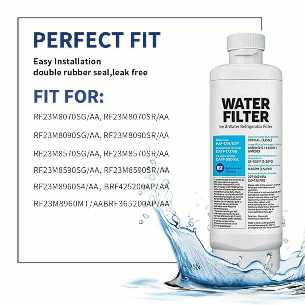 Replacement 10 Pack Compatible for Samsung DA97-17376B HAF-QIN/EXP Refrigerator Water Filter RF23M8090SG DA97-08006C RF23M8090S