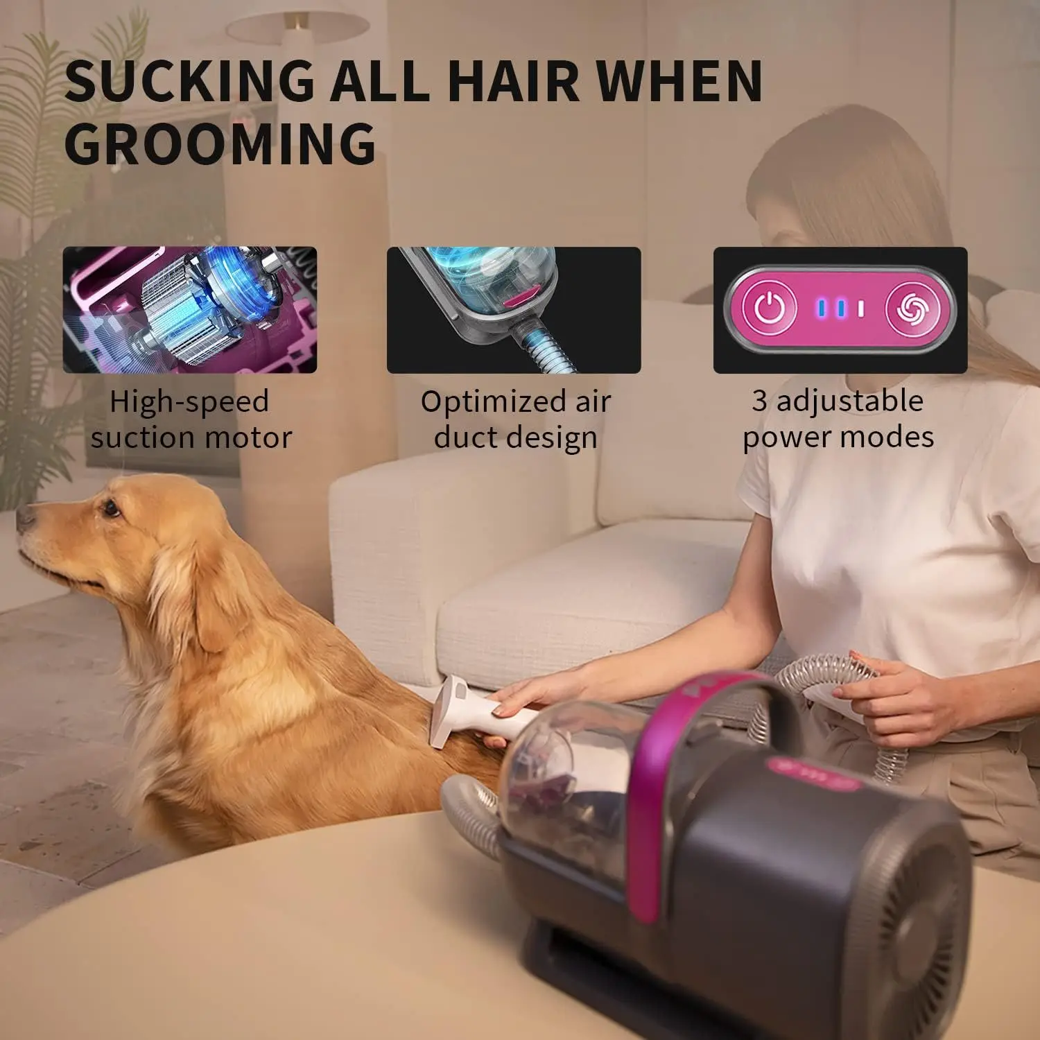 Petkit 5 in 1 Pet Grooming Vacuum Dog Grooming Kit Pet Hair Dust Cup Dog Brush Hair Vacuum Cleaner Electric Clippers