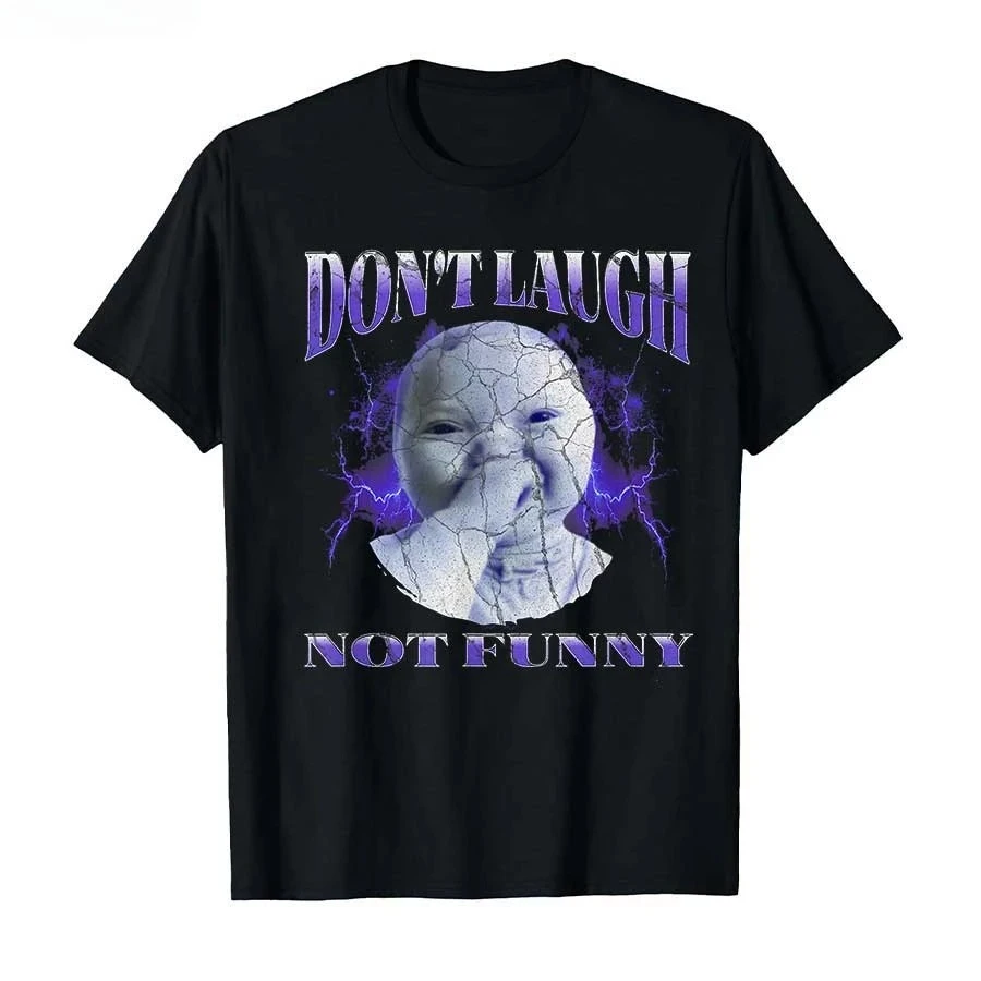Funny AI Baby Holding Laugh Meme Viral Trend T-shirt for Women T Shirts Short Sleeve Tops Streetwear Women's Tees Casual Clothes 4