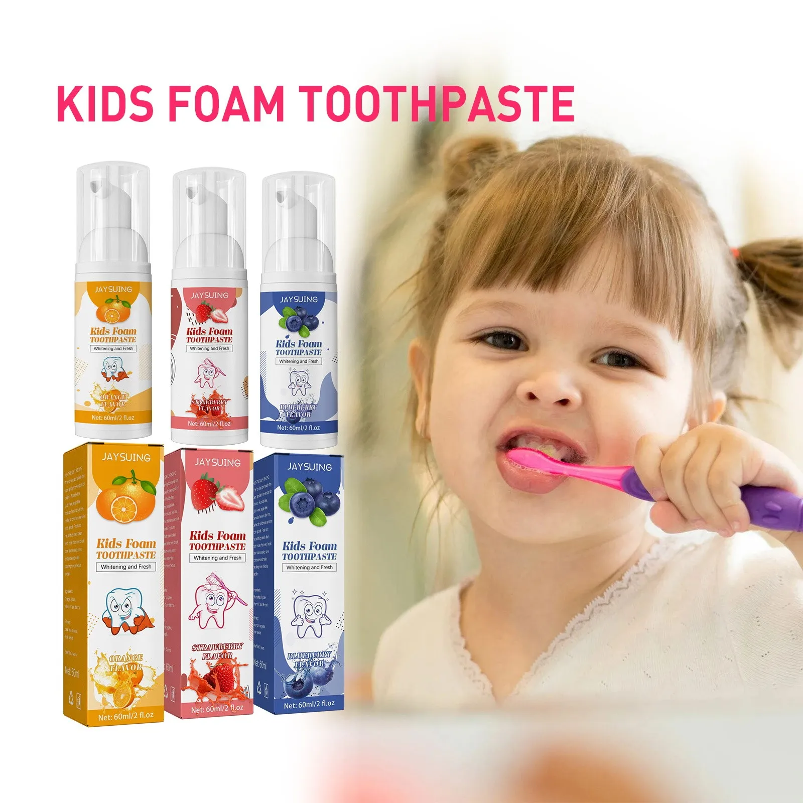Children's Foam Toothpaste Teeth Mousse Toothpaste Oral Cleaning Household Daily Stain Removal Fruit Flavor Kids Teeth Care
