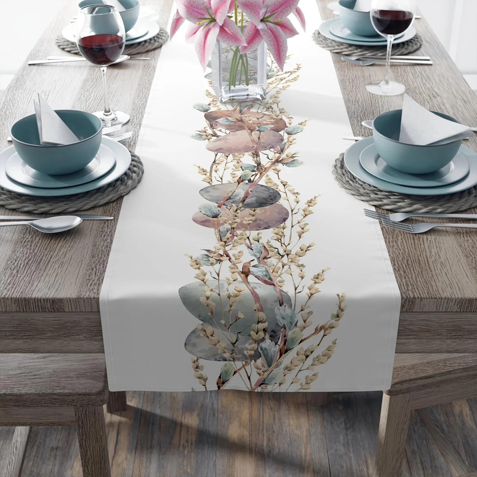 1 Piece Happy Table Runner - Easter Egg Print, Perfect for Daily Decoration, Farmhouse Style, Autumn and Winter Theme, Holiday Party Decoration - Rectangular Woven Table Runner 4