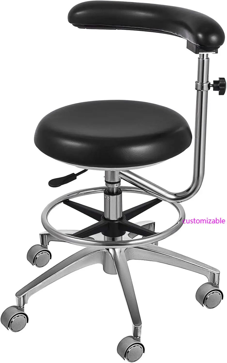 診察椅子 回転椅子 360度回転リフトダブルアームレスト付き歯科用調節