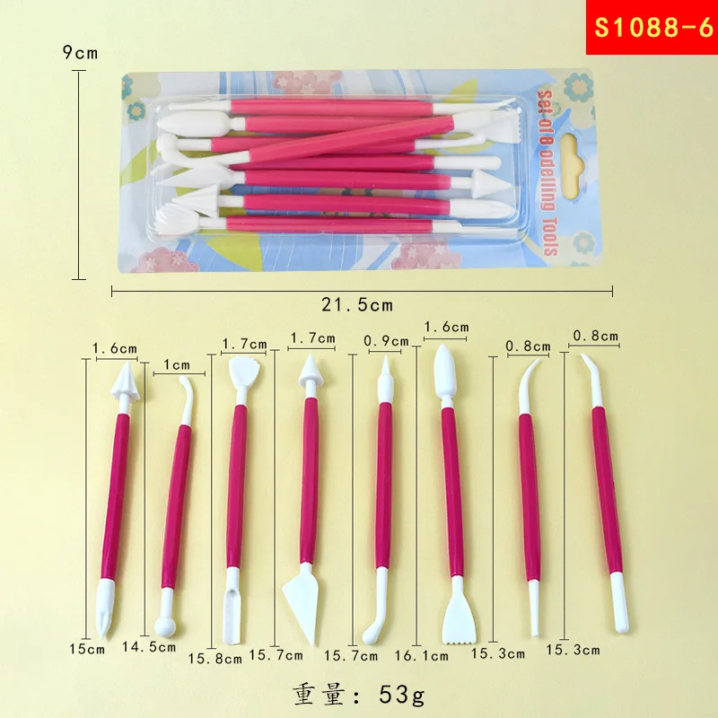 Bview 아트 8종 퐁당 도구 세트, 케이크 데코레이션 DIY 설탕 꽃 만들기용 조각 칼 꽃 조각 펜