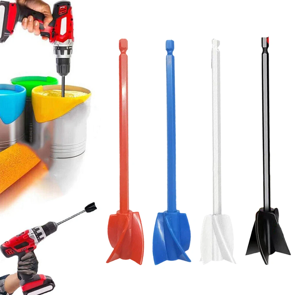 1PCS Epoxy Mixing Stick Paint Stirring Rod Putty Cement Paint Mixer Attachment With Drill Chuck For Epoxy Resin Latex Oil Paint epoxy mixing stick paint stirring rod putty cement paint mixer attachment 1 4 plastic paddle replace resin mixer stirring drill