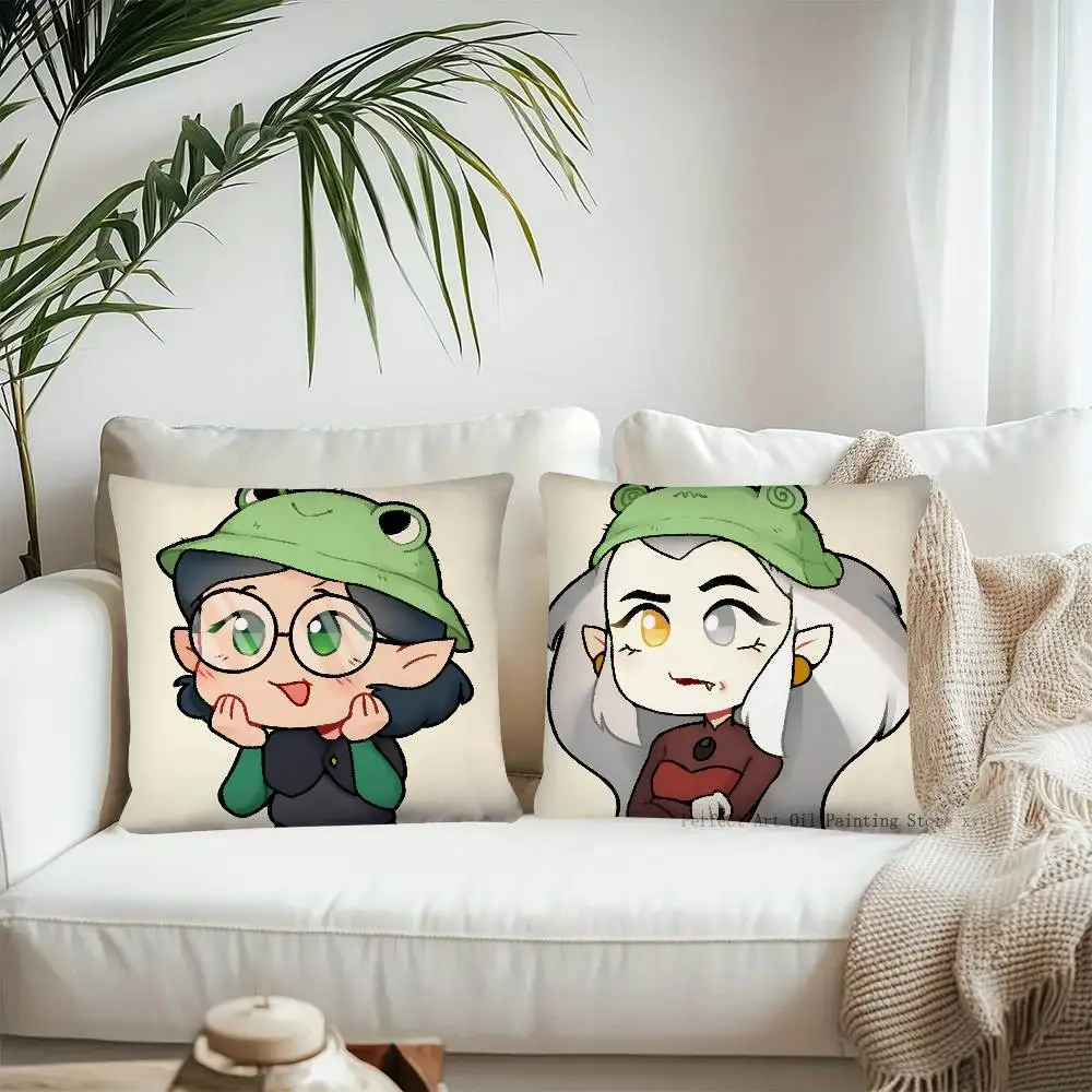 Cartoon Owl House Decorative Pillow Cover – Stylish Square Cushion