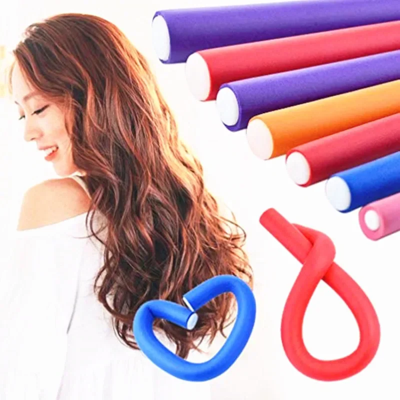 Hair Styling Tool 10pcs Foam Heatless Curling Rod Soft Bendy Twist Curls Sponge Hair Curlers Rollers DIY Set