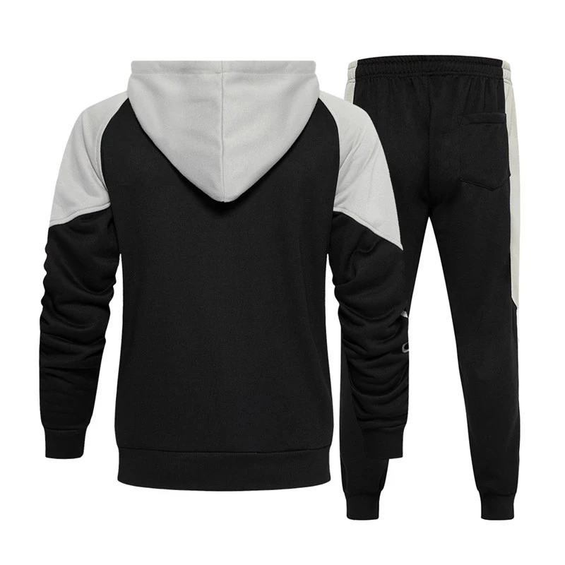  YFQHDD Chándal de invierno para hombre, conjuntos de dos  piezas, traje deportivo casual, sudadera gruesa con capucha para hombre  (color negro, tamaño: código XL) : Ropa, Zapatos y Joyería