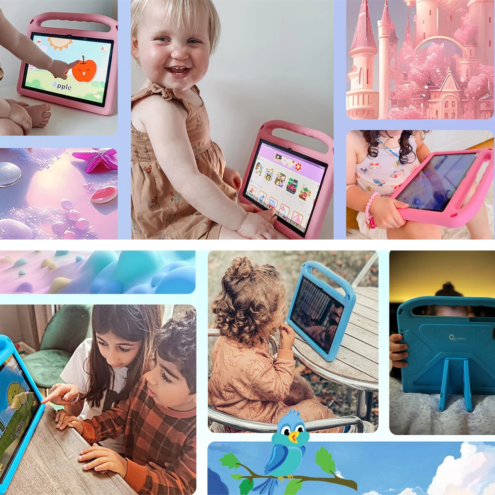 CWOWDEFU C18W Kids Tablet 8GB 128GB A523 Octa Core 10.1 HD+ Display 6000mAh WIFI-5G Android 14 Tablets for Children Girls 2024 6
