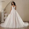 BEPEITHY Customized A-Line Champagne Wedding Dresses 2025 Spring V Neck Sleeveless Romantic Bride Ivory Bridal Gown Vestidos 1